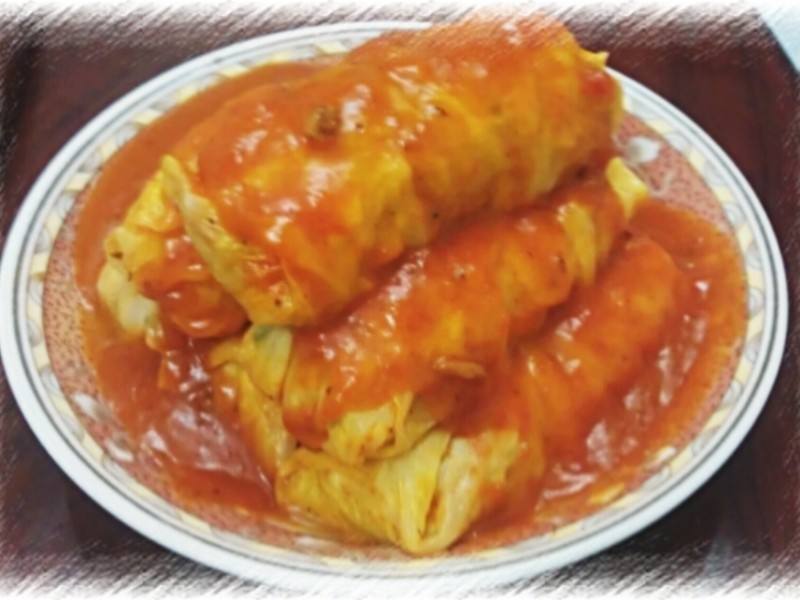 肉食者的福音：茄汁圆包菜卷