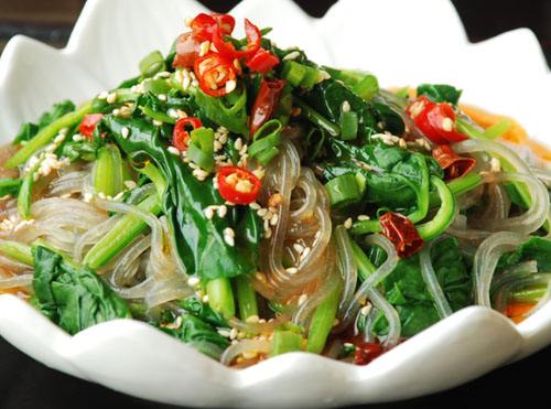 鲜嫩爽口的夏日凉拌菜凉拌菠菜粉丝的做法